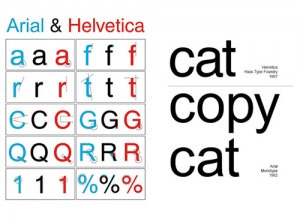 Arial和Helvetica,你能够发现区别吗？